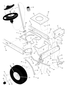 Steering Diagram and Parts List for 385002X108A 2005 Briggs and Stratton Lawn Tractor